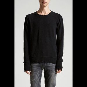 R13 Distressed Edge Cashmere Crewneck Sweater $795. Size small.